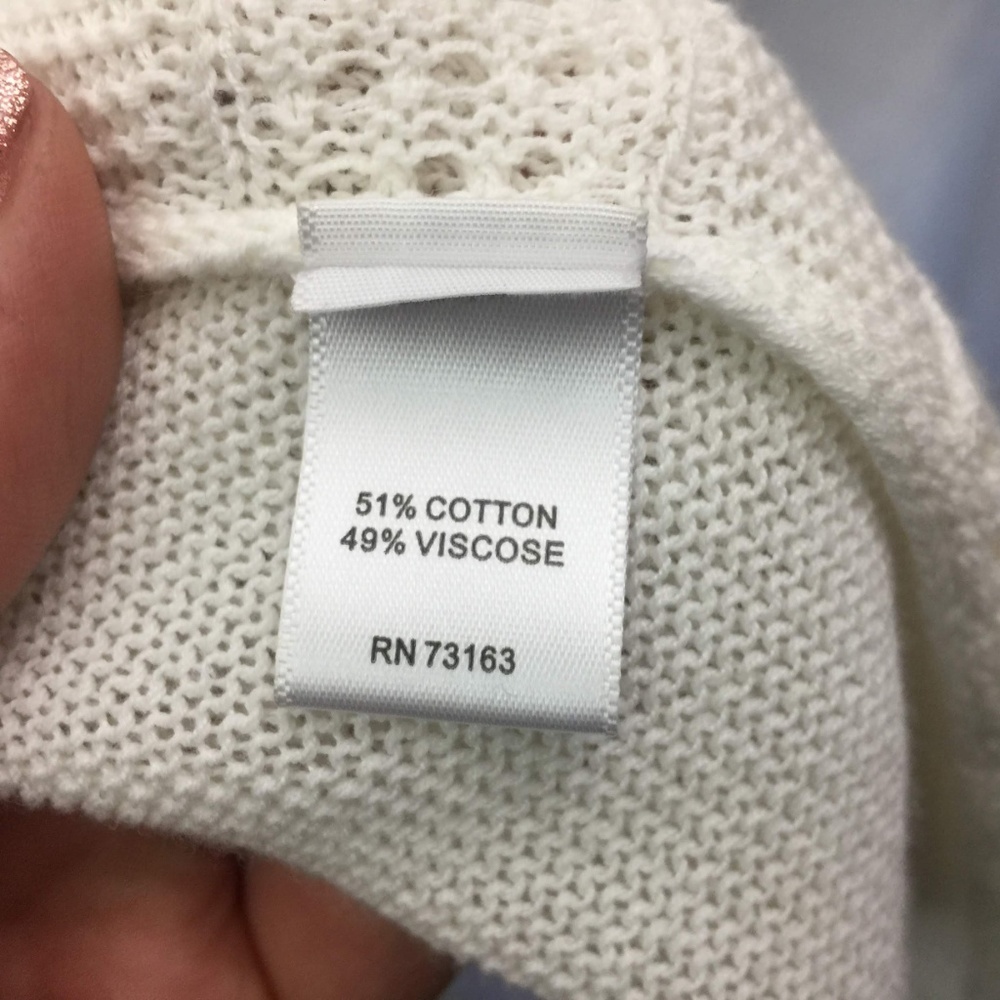 Cable & Gauge Size M White Open Front Cardigan - Picture 5 of 9